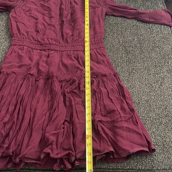 MISA Los Angeles Alin Mini Dress Size M Burgundy Swiss Dot Long Sleeves. - Picture 12 of 16